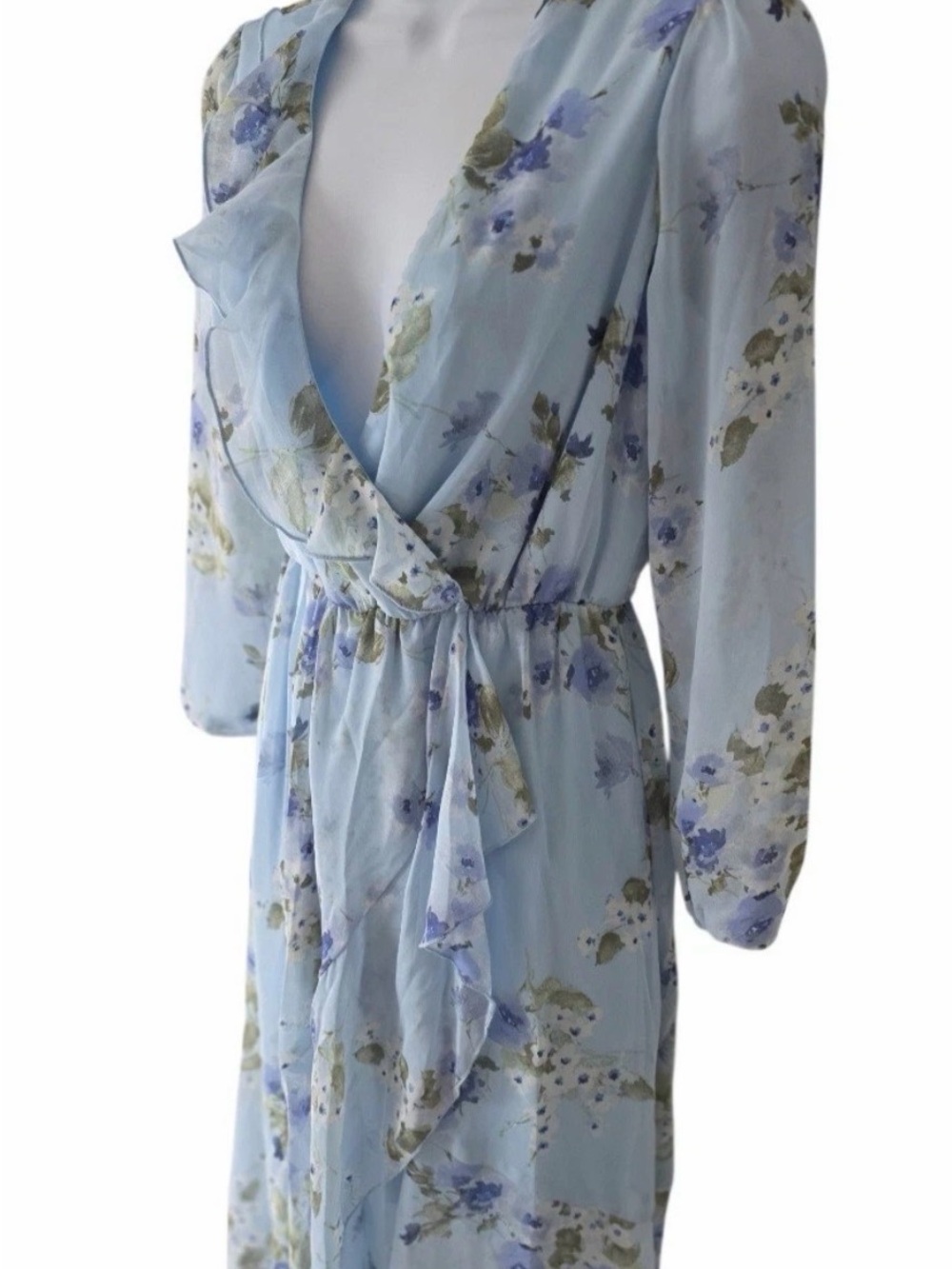Sweet Storm Light Blue Floral Maxi Dress